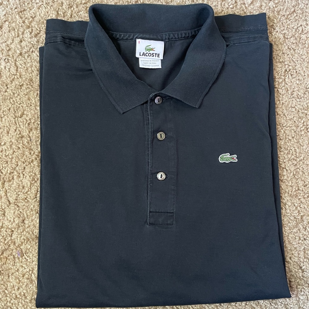 Lacoste polo men’s black shirt  size 2XL or 8